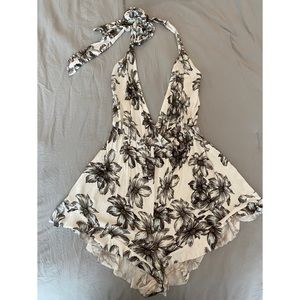Revolve White Floral Romper